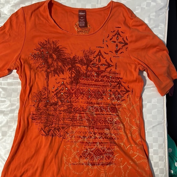 3/$20 olsen 10/L orange shirt - Picture 1 of 3